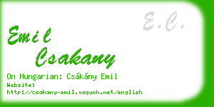 emil csakany business card